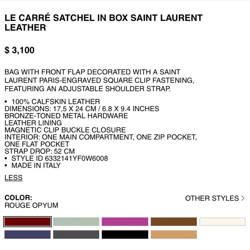SAINT LAURENT LE CARRÉ SATCHEL IN BOX - Picture 4 of 4
